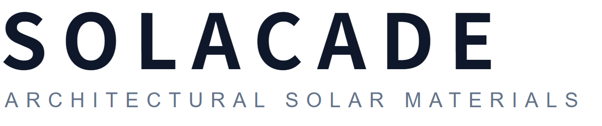 solacade logo architectural solar materials custom solar products for architectural design.